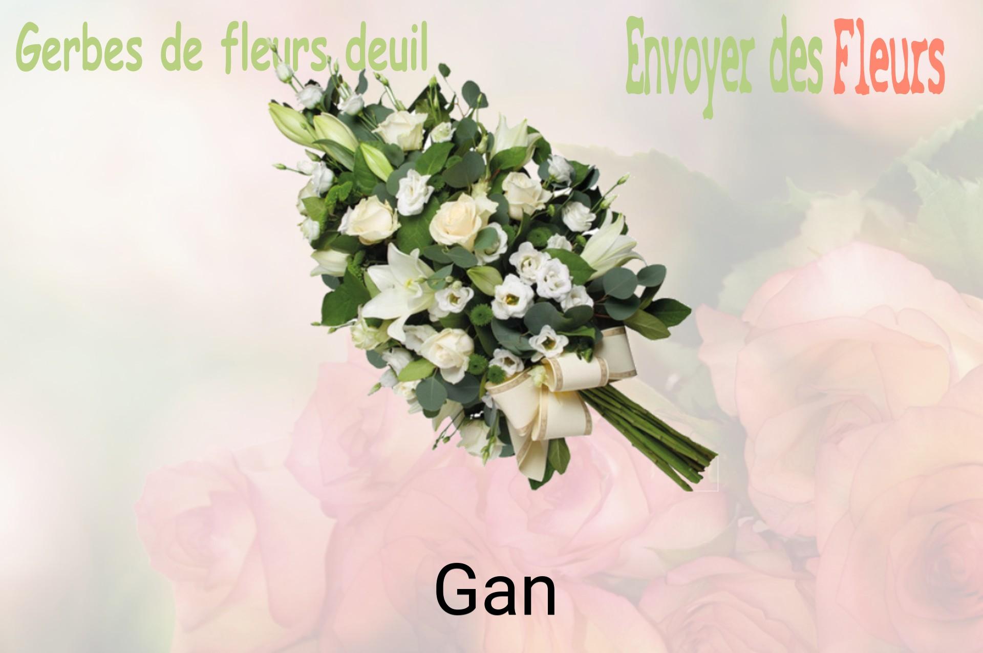 Gerbe de fleurs de deuil livrée à Gan